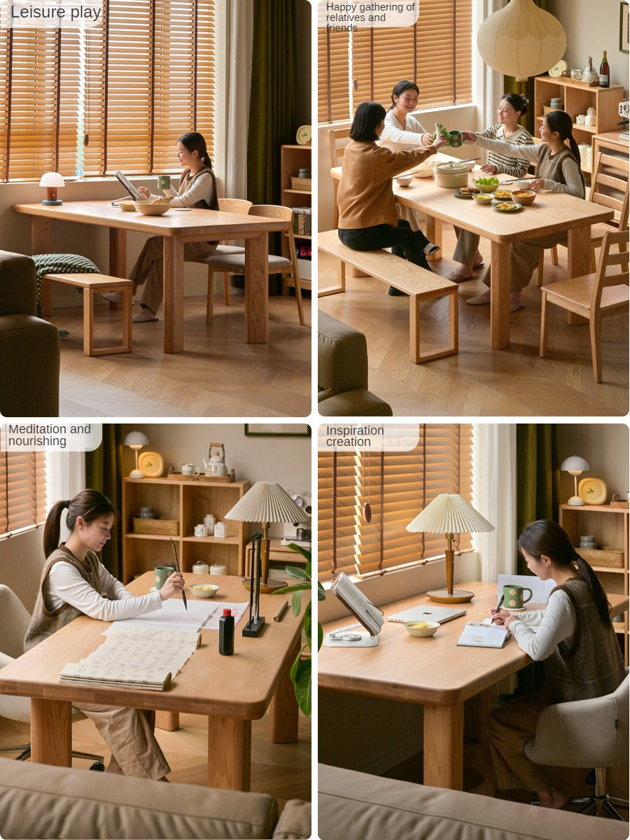 Oak Solid Wood Large Log Style Dining Table