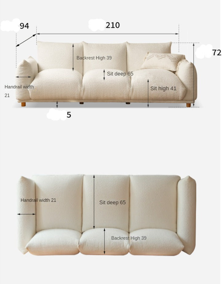 Velvet Wabi-sabi Style Sofa.