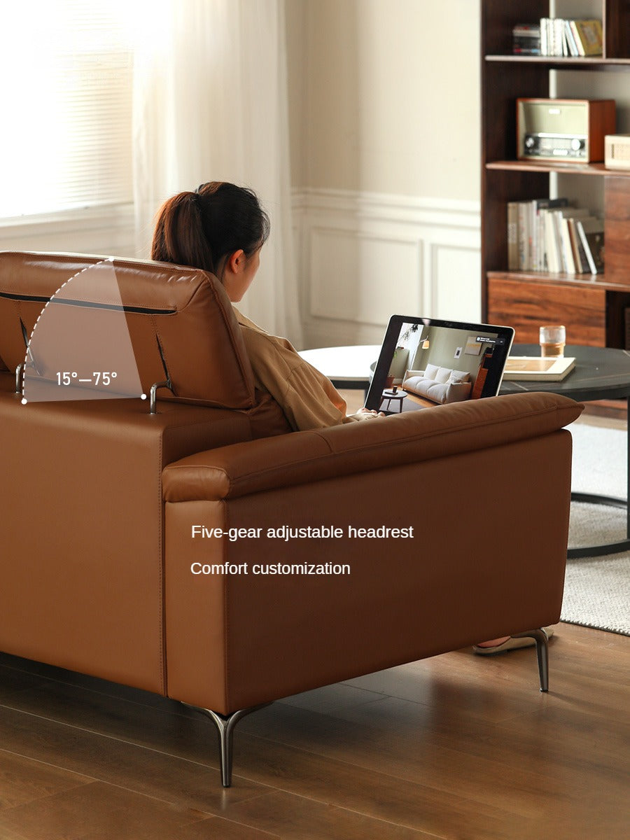 Genuine LeatherSofa, Light Luxury Top Layer Cowhide Italian Sofa.