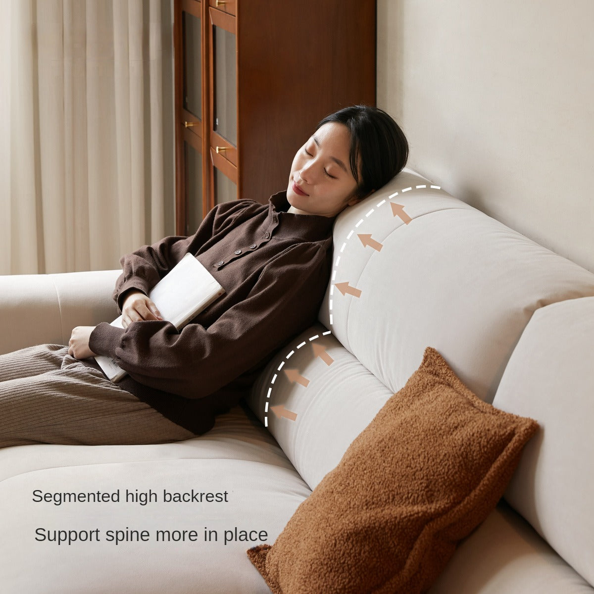 Fabric Cream Style Cat Scratching Cloth Sofa.