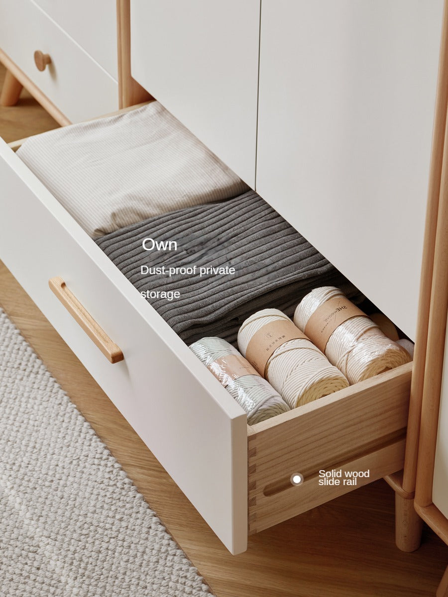 Beech Solid Wood Wardrobe Combination.
