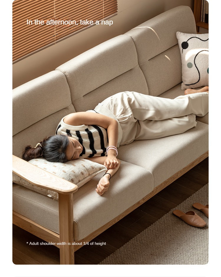 Ash Solid Wood Modern Sofa.