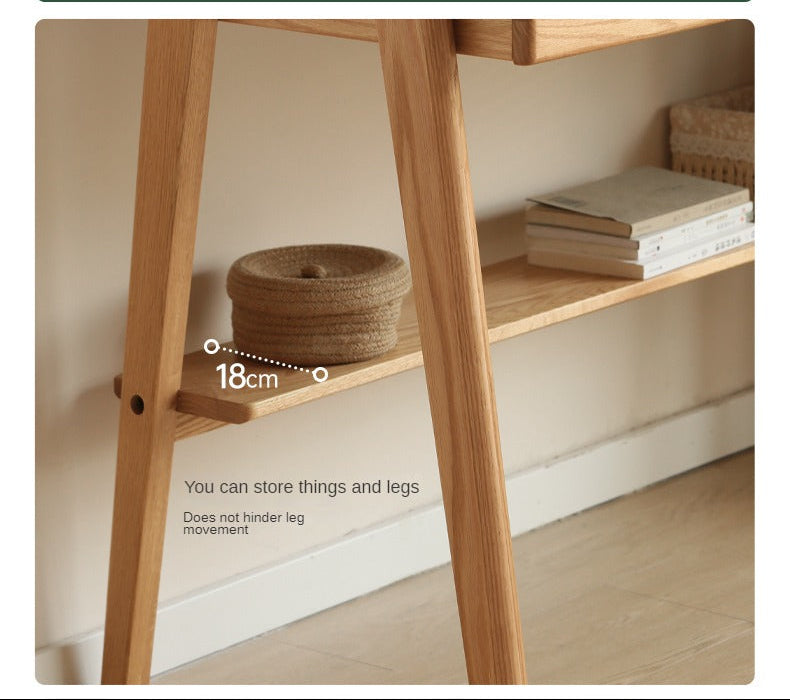 Oak Solid Wood Office Desk Bottom Divider