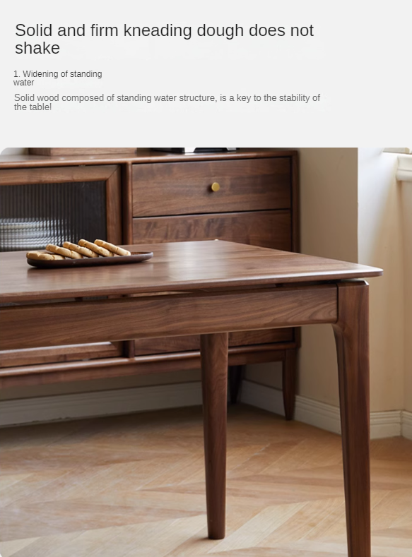 Black Walnut Solid Wood Rectangular Long Dining Table