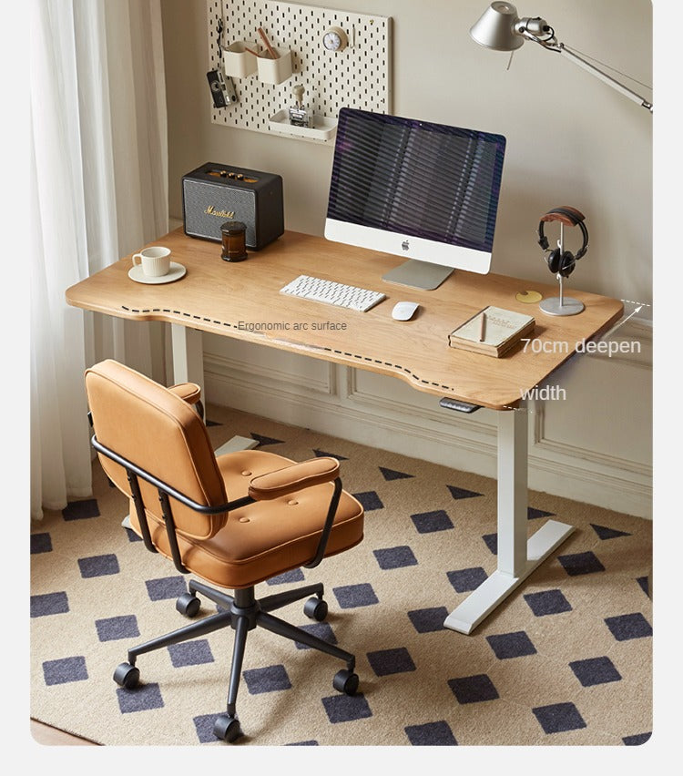 Cherry, Ash, Black Walnut Solid Wood Electric Lift Standing Desk