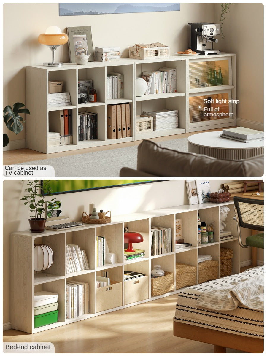 Oak Solid Wood Bookcase Cream Office Desk