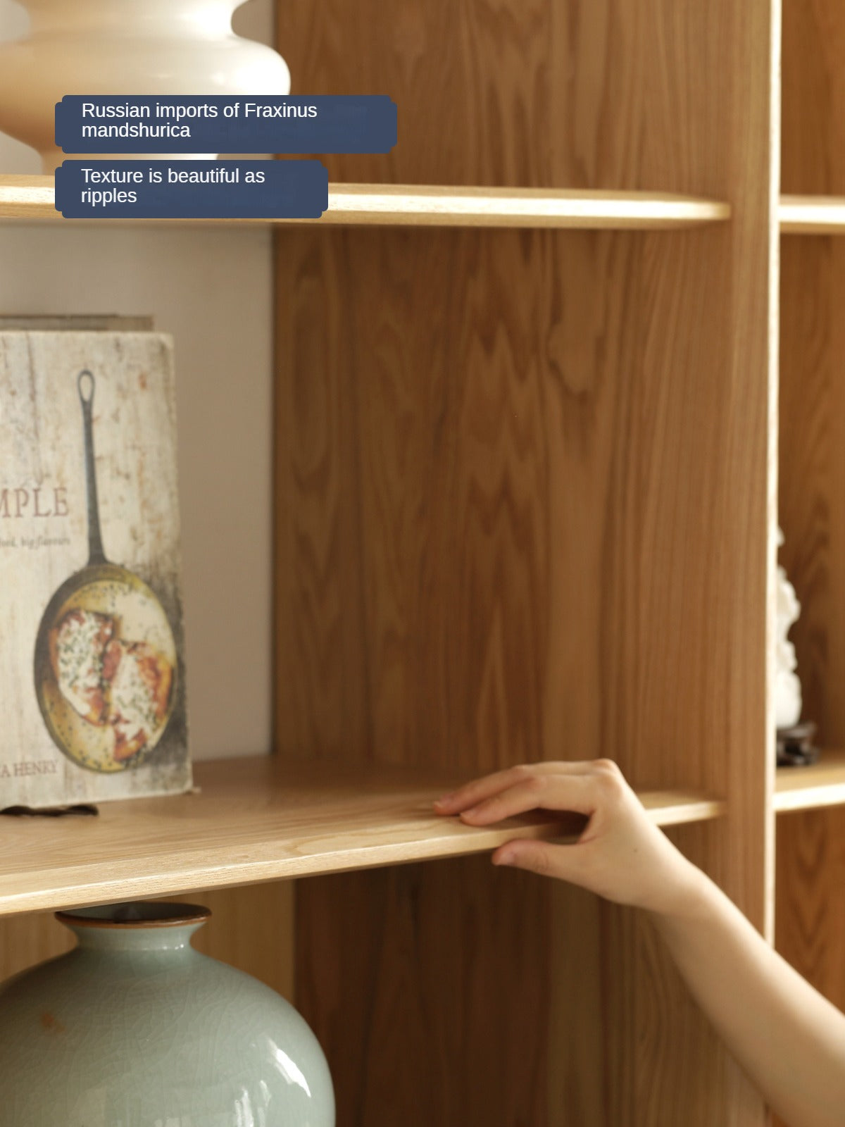 Ash Solid Wood Combination Bookcase Bookshelf<