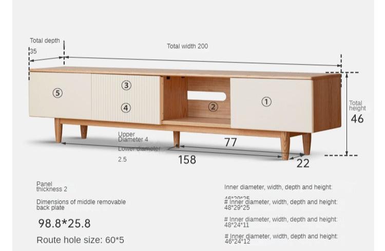 Oak Solid Wood Modern Coffee Table With Drawer