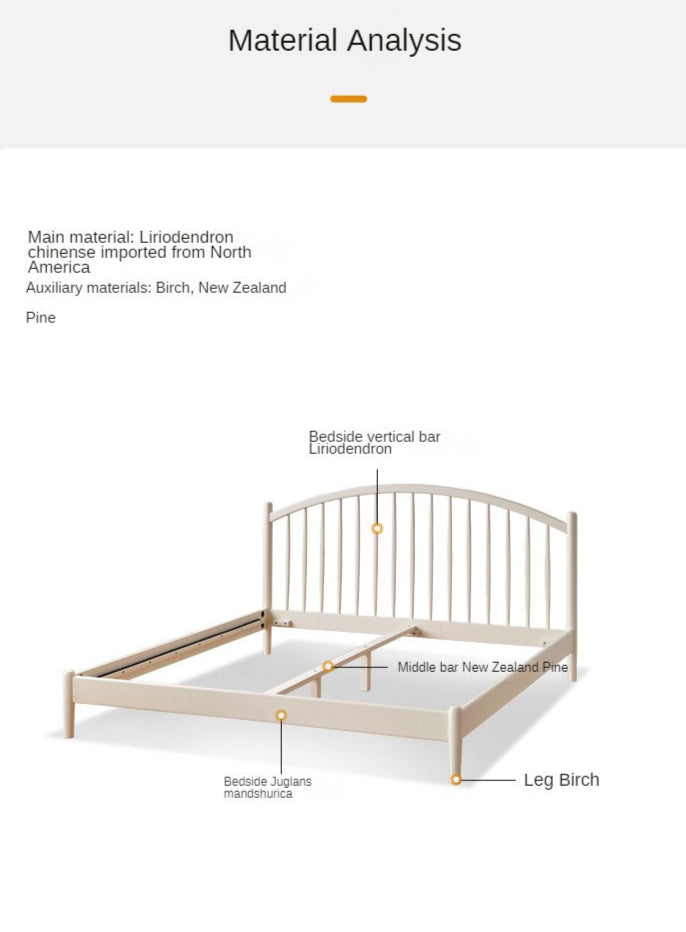 Beech, Poplar Solid Wood Bed