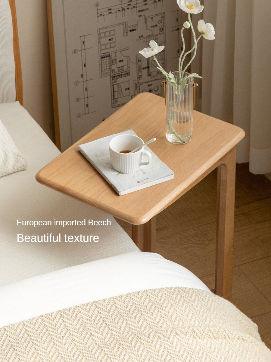 Cherry, Beech, Black Walnut, Solid Rubberwood Chic C-Shaped Side Table