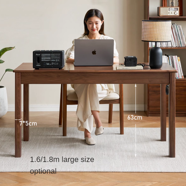 Black Walnut, Ash, Oak Solid Wood Modern Writing Desk