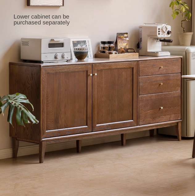 Oak Solid Wood, Solid Rubberwood Modern Dining Sideboard