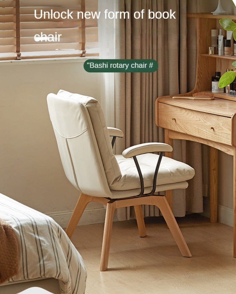 Beech Solid Wood Rotating Chair Technical Fabric.