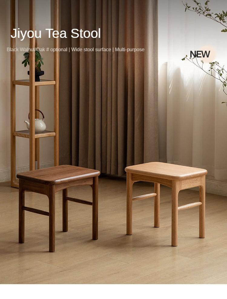 Black Walnut, Oak Solid Wood Tea Stool, Long Stool