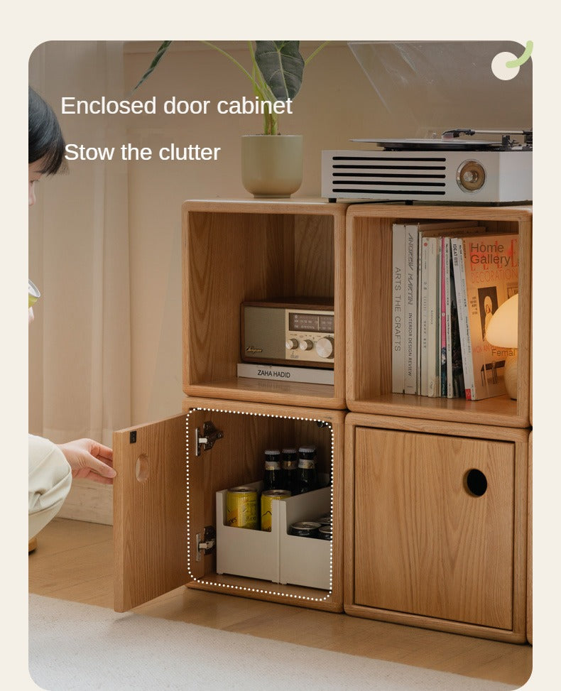 Oak, Cherry Solid Wood Free Combination Bookshelf