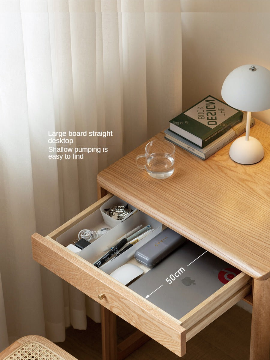 Oak, Beech Solid Wood Small Office Desk