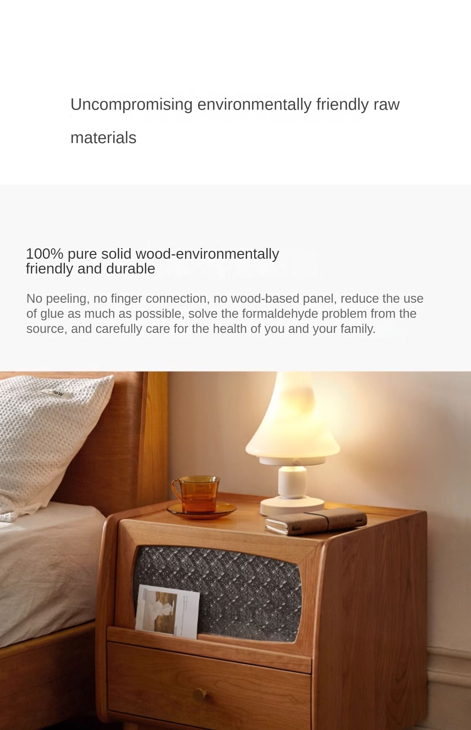 Cherry solid wood Nightstand.