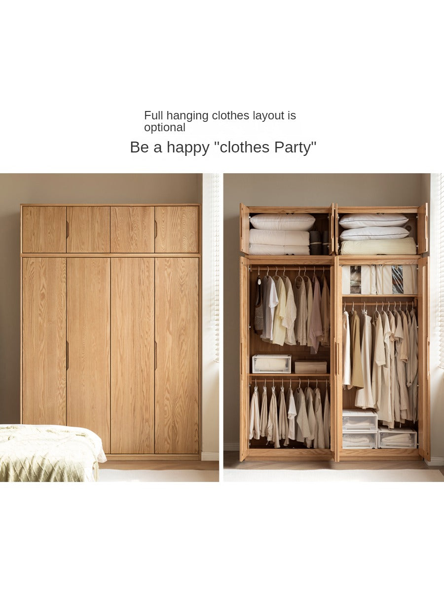Oak, Ash Solid Wood Wardrobe.