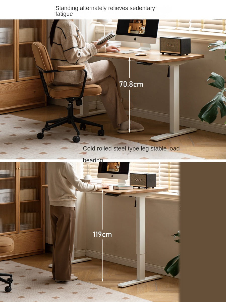 Cherry, Ash, Black Walnut Solid Wood Electric Lift Standing Desk