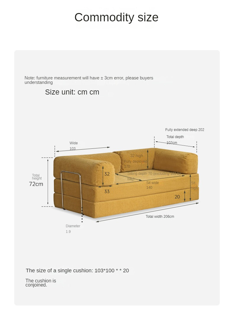 Fabric Modern Folding Dual-purpose Sofa,