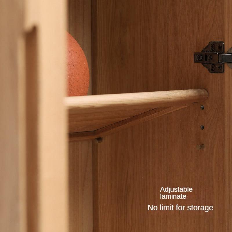 Ash Solid Wood Floor-Standing Bookcase Whole Wall Free Combination Bookshelf