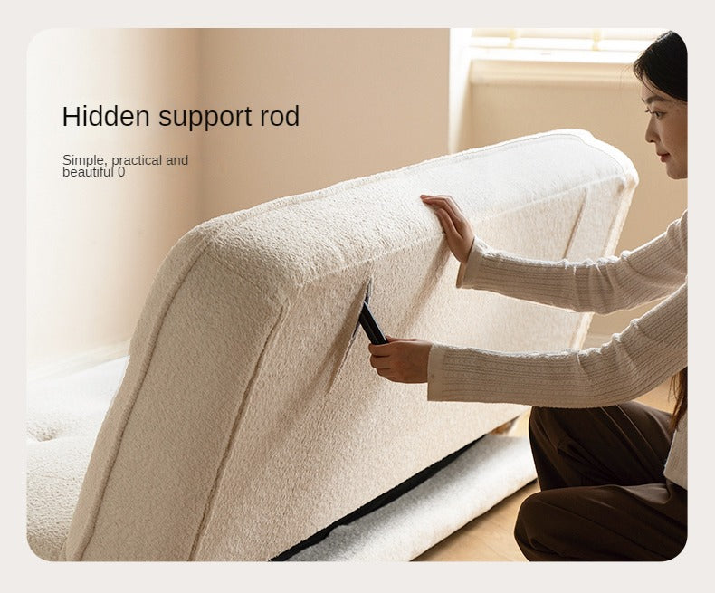 Fabric Sofa White Cream Style Sitting and Sleeping Sofa.