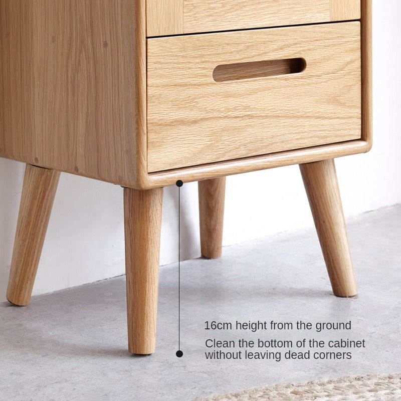 Oak Solid Wood TV High Side Cabinet Glass Door