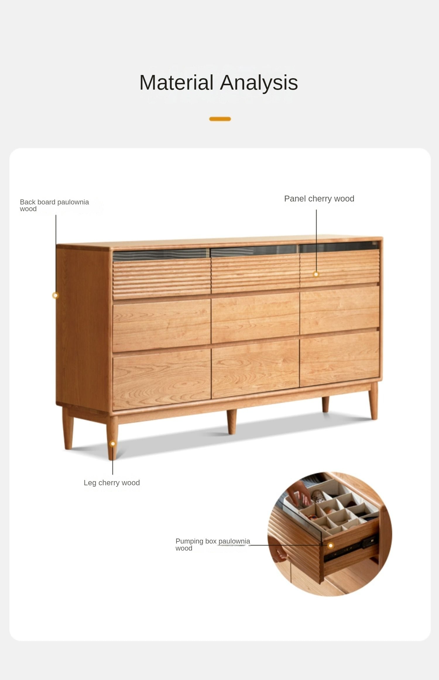 Cherry Solid Wood Chest Of Drawers