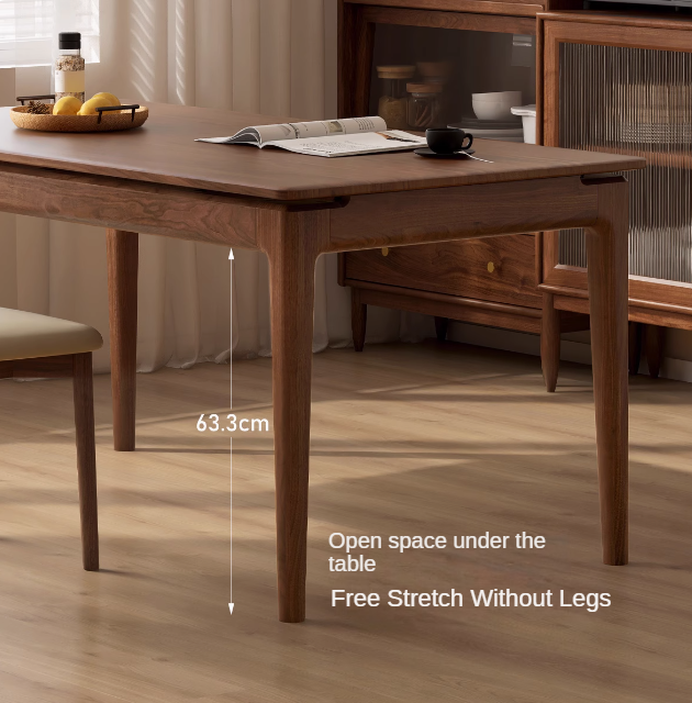 Black Walnut Solid Wood Rectangular Long Dining Table