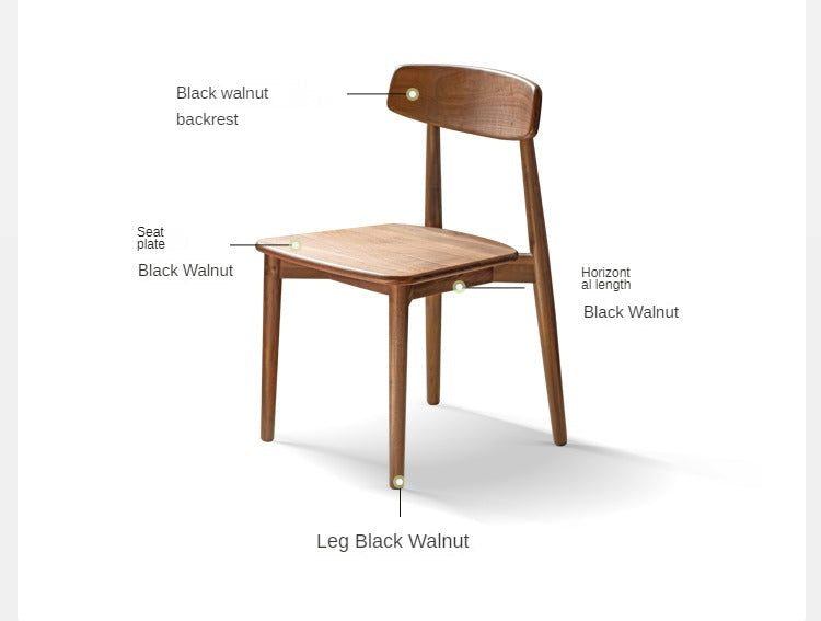 Black Walnut, Ash, Oak, Sandalwood Solid Wood, Solid Rubberwood - Chair 4 pcs set