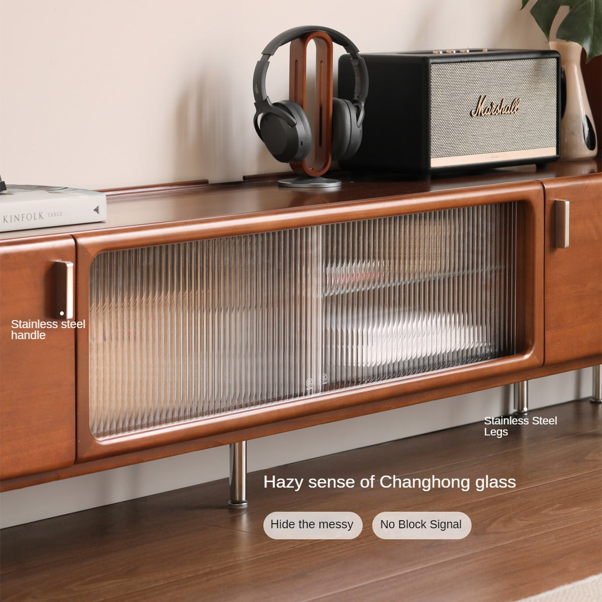 Poplar Solid Wood Retro High Locker TV Cabinet.