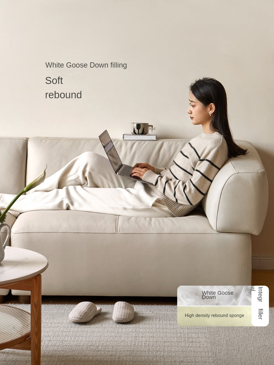 Technology Fabric Sofa Italian Light Luxury Tofu Block Sofa.