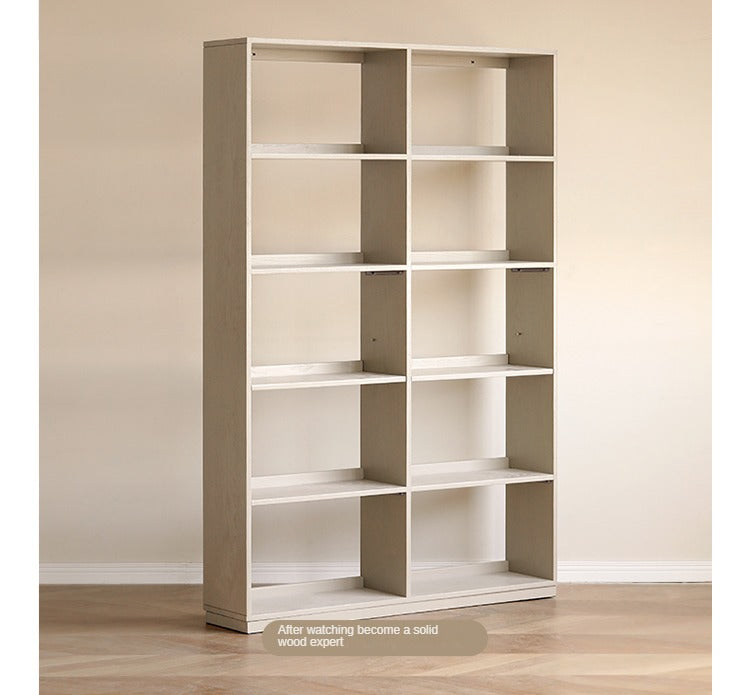 Oak Solid Wood Bookcase Full Wall Bookshelf Light Luxury Display Cabinet.
