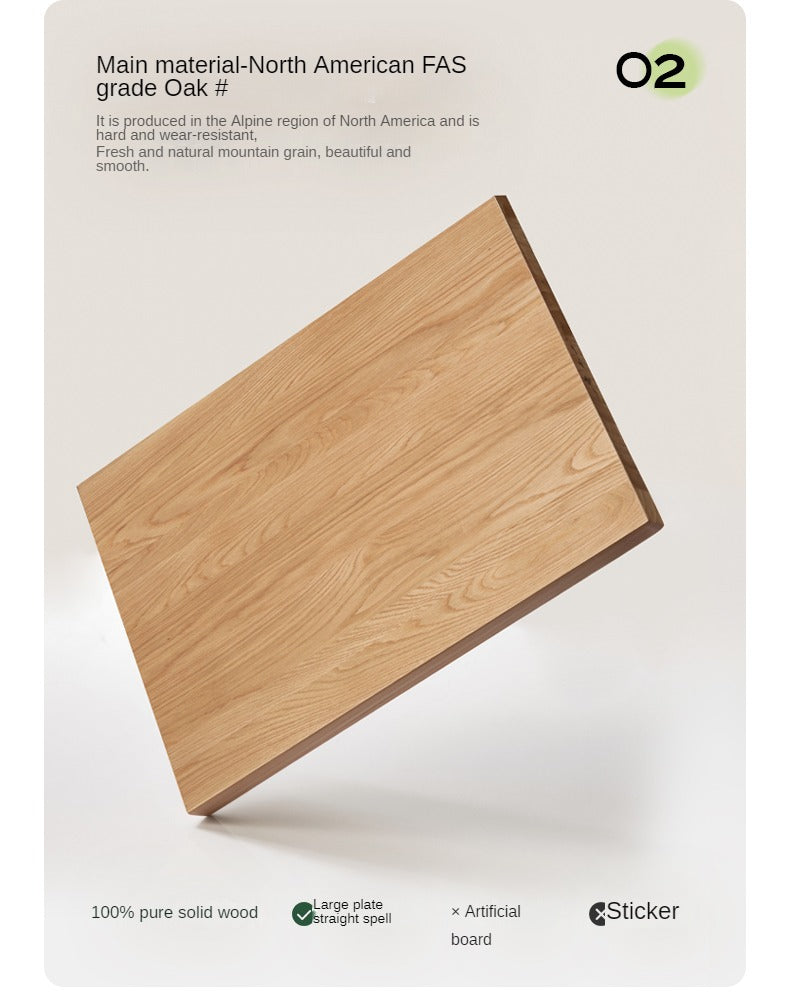 Oak, Ash Solid Wood Vanity Table with Shelf.