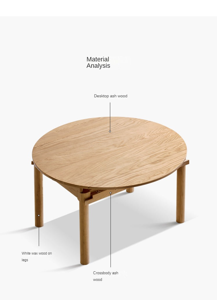 Ash, Cherry, Oak Solid Wood Folding Dining Table