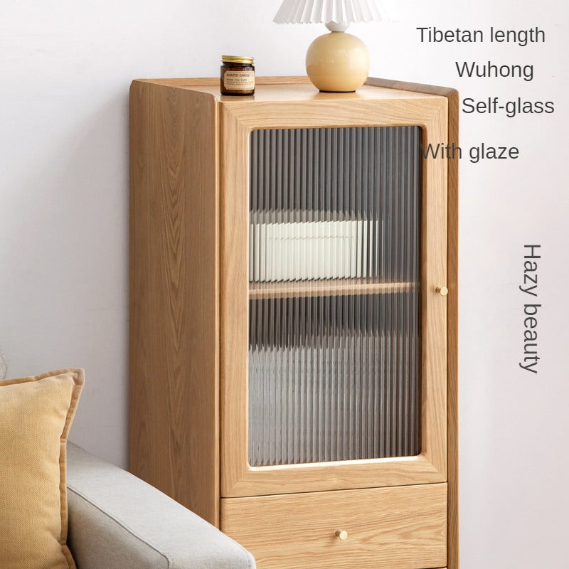 Ash Solid Wood Narrow Side Cabinet.