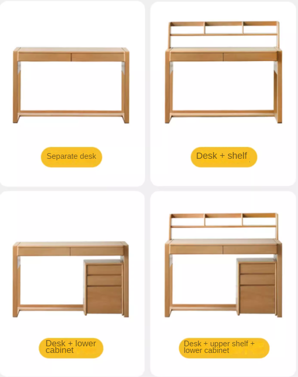 Oak Children's Modern Study Table Can Be Raised and Lowered