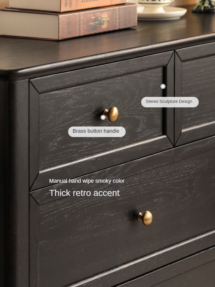 Solid RubberWood, Oak Solid Wood American Style Dresser, Drawers