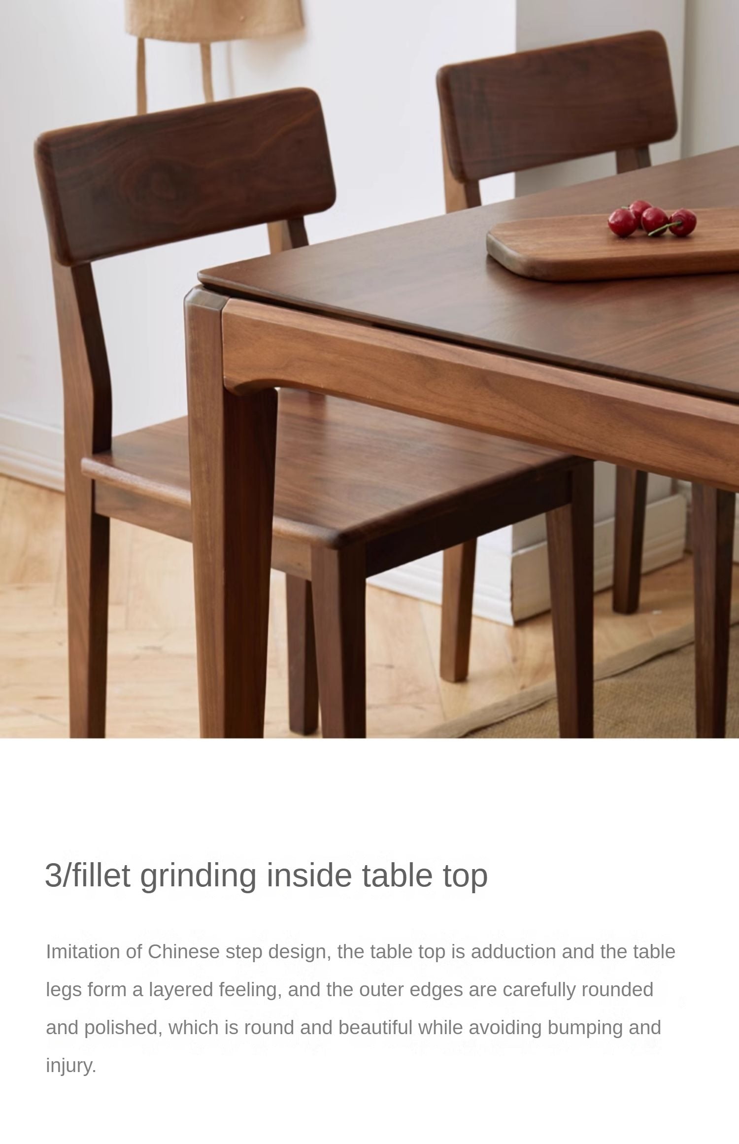 Black Walnut, Ash Solid Wood Modern Light Luxury Nordic Dining Table
