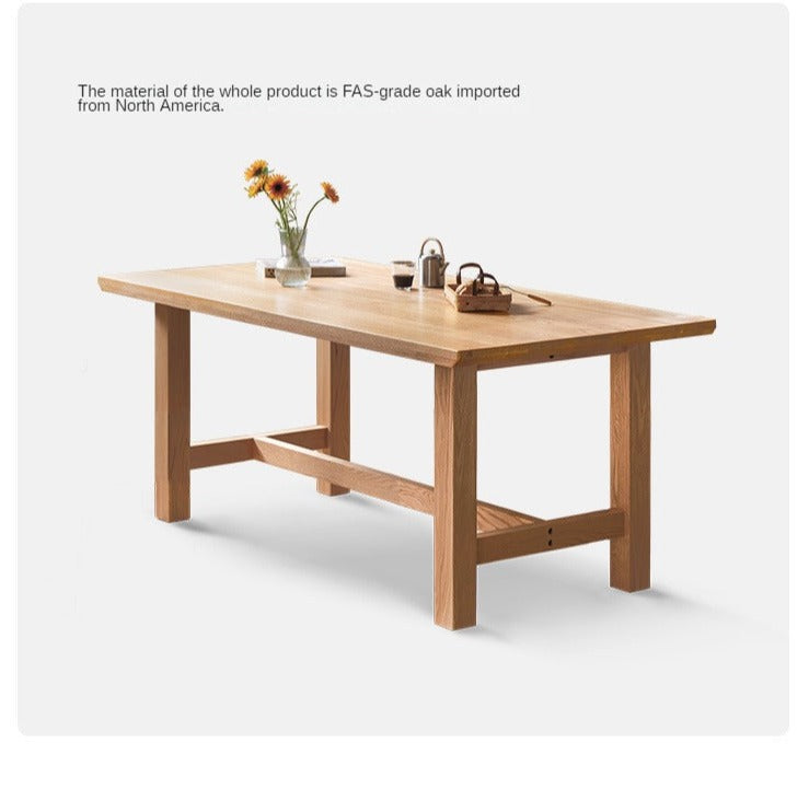 Oak, Ash, Poplar, Cherry Solid Wood Rustic Style Dining Table