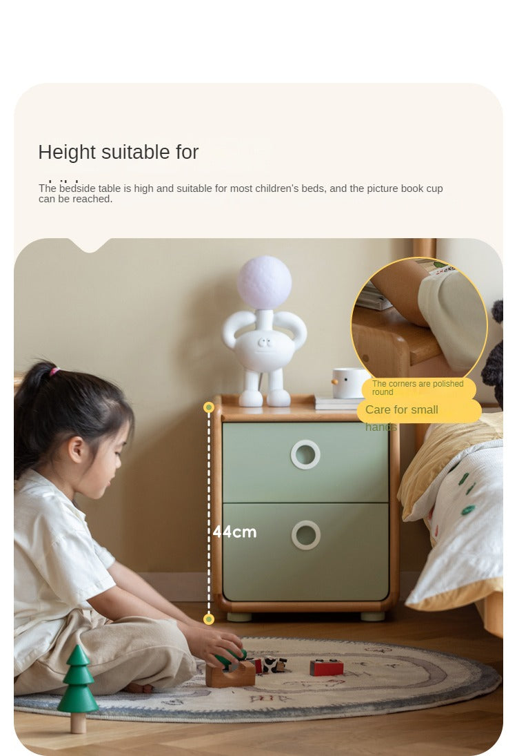 Beech Solid Wood Kids Nightstand