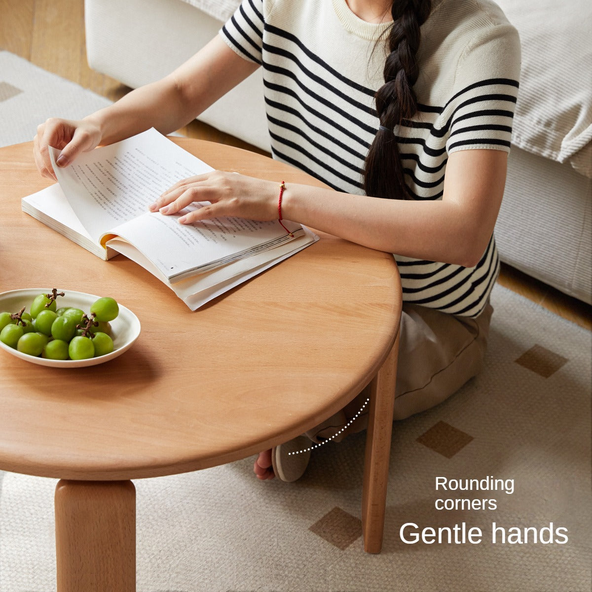 Beech Solid Wood Modern European Round Coffee Table