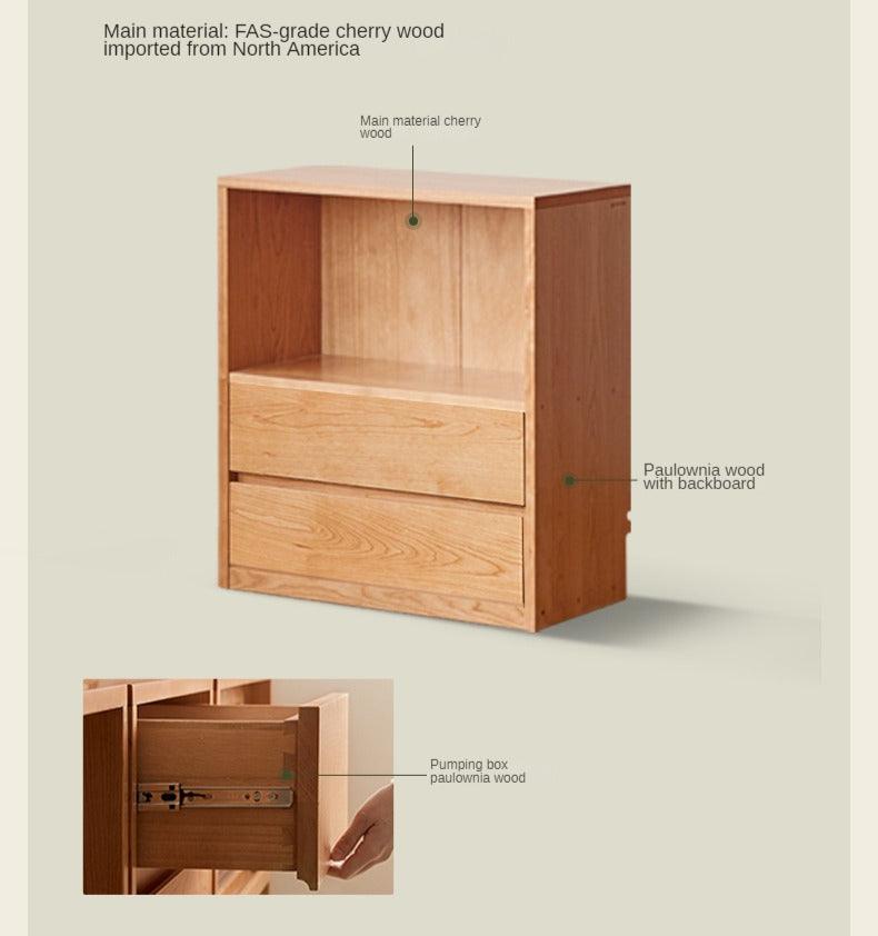 Cherry Solid Wood Vintage Floor Storage Bookcase