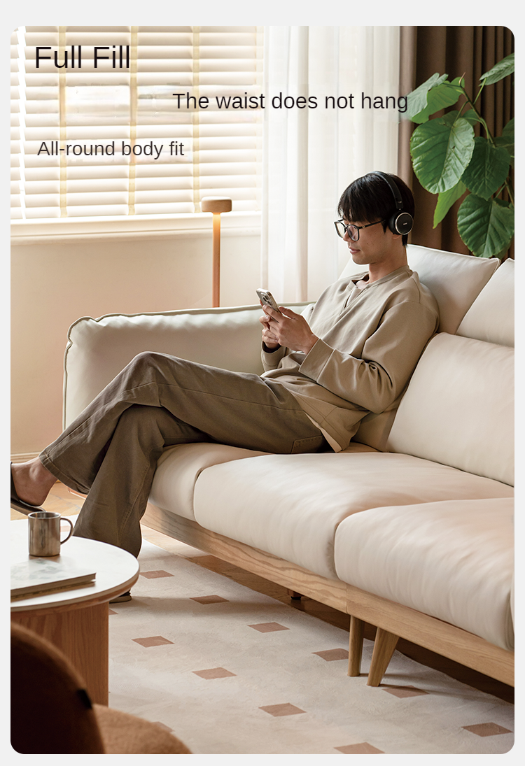 Oak, Ash Solid Wood High-Back Adjustable leather, fabric Sofa