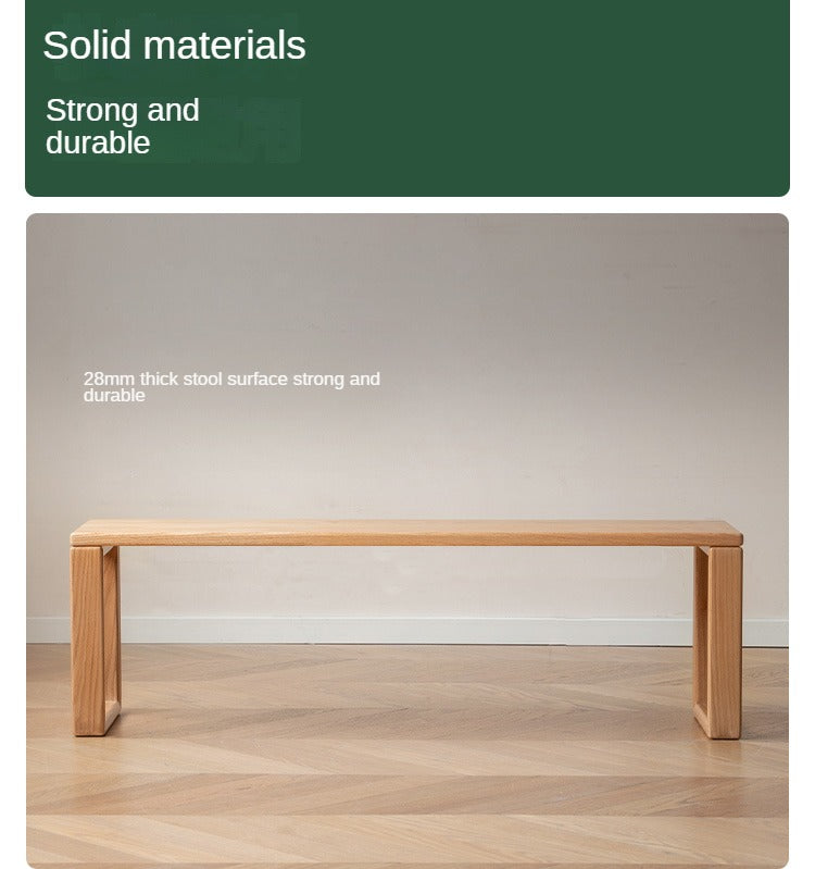 Ash, Oak, Cherry, Beech Solid Wood Long Bed end Bench