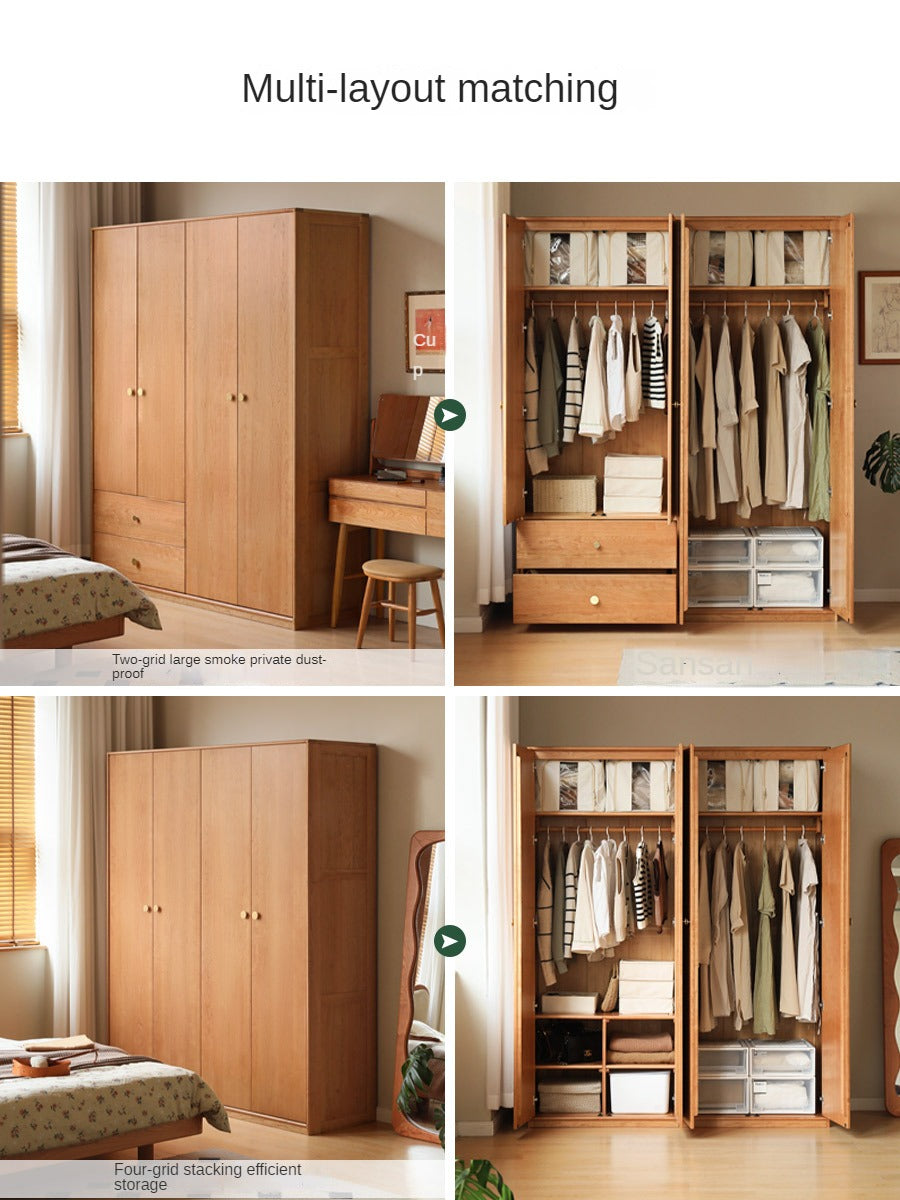 Сherry Solid Wood Exquisite Wardrobe.