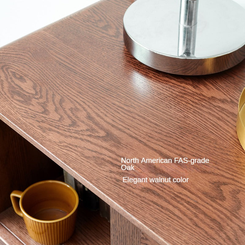 Solid Rubberwood, Oak Solid Wood Nordic Side Cabinet