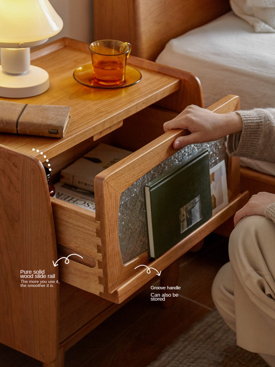 Cherry Solid Wood Nightstand.