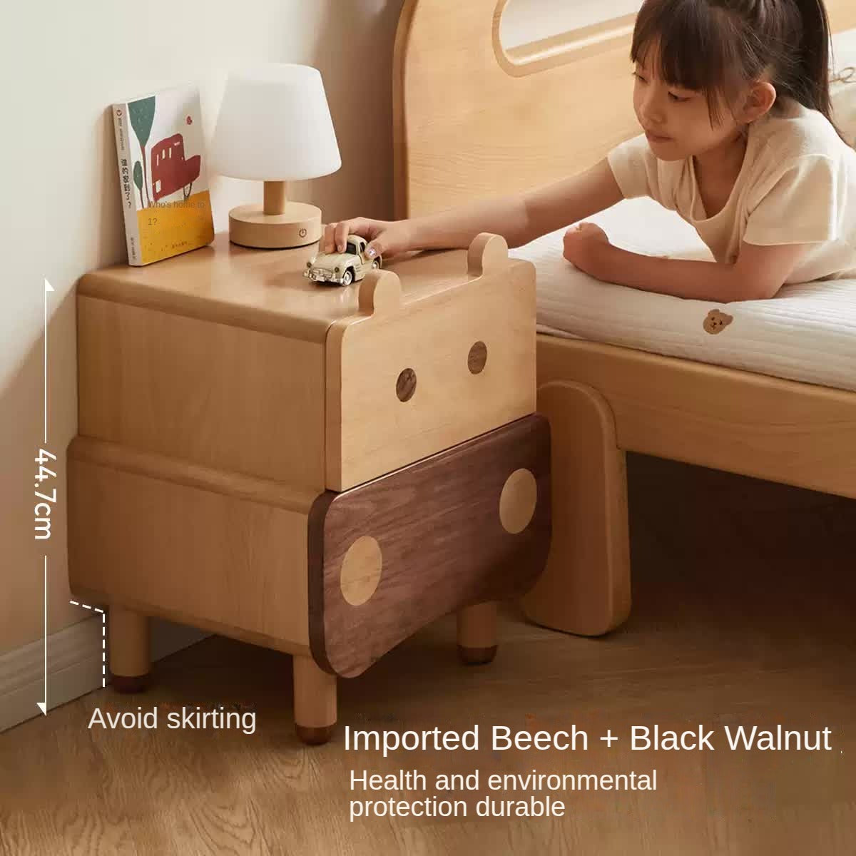Beech Solid Wood Creative Сhildren's Nightstand