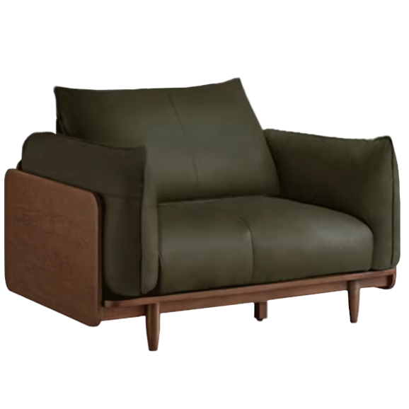 Black Walnut Solid Wood,Solid Sandalwood Genuine leather, fabric Sofa